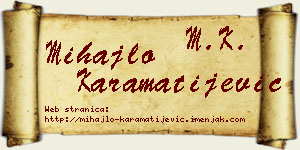 Mihajlo Karamatijević vizit kartica